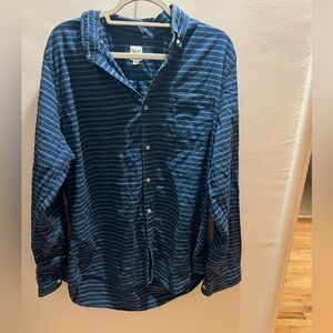 Men’s Blue Striped Button Up Long Sleeve GAP XL
